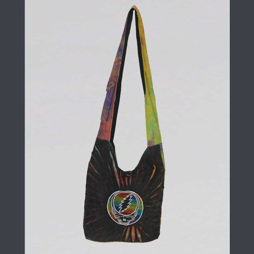 TORE UP BABA BAGCotton Lycra Razor Cut Baba Bag w/Grateful Dead Steal Your Face Rainbow Embroidery