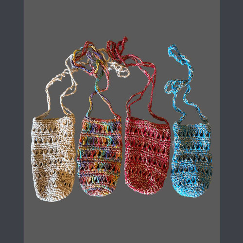 Crocheted Hemp Bottle Holder