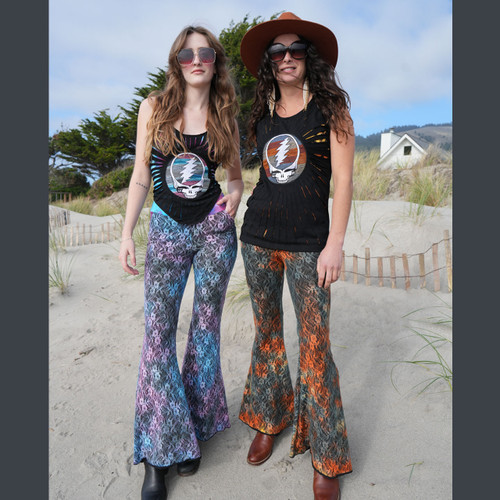 AVALON GRACE PANTS Cotton Spandex lining with  Lace outer Tie Dye Booty Pants