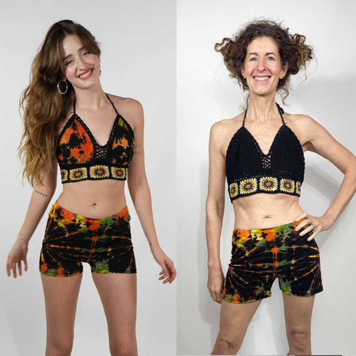 BE-IN BRALETTE Cotton Crochet Bralette w/ Flower Design and lining