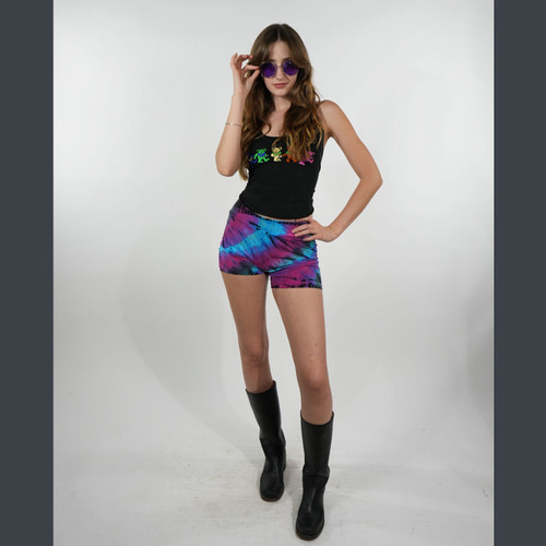 BE-IN SHORTS Cotton Spandex Booty Shorts Tie Dye