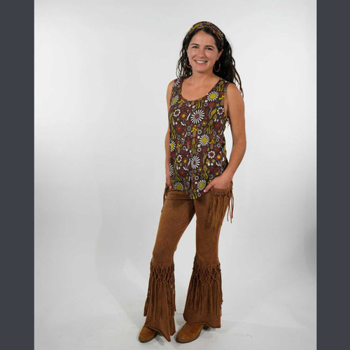 TERRA HUES PANTS Cotton Spandex Stonewash Tassle Pants w/ Pockets