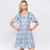 SPRING FLING DRESS Cotton Circle Flower Flowy Sleeve Ruffle Mini Dress With Lace Detail