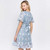 SPRING FLING DRESS Cotton Circle Flower Flowy Sleeve Ruffle Mini Dress With Lace Detail