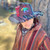 Grateful Dead Up-cycled Patchwork Hat w/ Rough Edge Rainbow Bear Embroidery