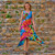 HOLD ON DRESS Spandex Rayon Mudmee Tie Dye Multi Angle Cut Layered Short Tank Dress