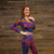 LOOK AT YOU TOP Rayon Spandex Tie Dye Long Sleeve Crop Top With Elastic Bobbing Waist
