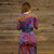 LOOK AT YOU TOP Rayon Spandex Tie Dye Long Sleeve Crop Top With Elastic Bobbing Waist