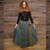 EASY RIDER SKIRT Heavy Cotton Gherri + Print Patchwork Long Panel Skirt w/ Back Elastic