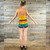 HAPPY DAY BOOTY SHORTS Light Stonewash Sinker Cotton Reverse Chevron Rainbow Panel Patchwork Booty Shorts Pico Hem