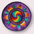 RAINBOW SWIRL LOTUS MONDALA Embroidered Hippie Patch (8 inches)