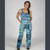 BEACH BUM BLISS OVERALLS Cotton Patchwork Tie Dye Long Overalls w/ Back Bobbing