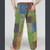 SHAKEDOWN SHROOM PANTS Cotton Patchwork Grateful Dead Appliqué', Print & Mushroom Print Mens Pants w/Elastic Waist, Drawstring & Pockets