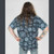 ENDLESS TOUR SHIRT Cotton Shining Wash Patchwork Button Up Collar Short Sleeve Shirt Solid w/ Bolt Buttons & Chest Pocket