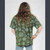 ENDLESS TOUR SHIRT Cotton Shining Wash Patchwork Button Up Collar Short Sleeve Shirt Solid w/ Bolt Buttons & Chest Pocket