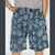 ENDLESS TOUR SHORTS Cotton Shining Wash Grateful Dead Print Patchwork Shorts Solid w/ Elastic Waist , Drawstring & Pockets