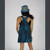 NEED A MIRACLE MINI DRESS Heavy Cotton Patchwork Overall Mini Dress w/Grateful Dead Steal Your Face Applique' Adjustable Strap & Pockets