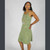 TORE UP MINI DRESS Cotton Lycra Razor Cut Spaghetti Strap Dress w/Grateful Dead Steal Your Face Tonal Embroidery • Olive • S-M-L-XL