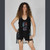 THE WHEEL VEST Cotton Lycra Fringe Vest w/ Grateful Dead Peace Sign Print
