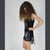 THE WHEEL VEST Cotton Lycra Fringe Vest w/ Grateful Dead Peace Sign Print