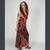 DUSTY ROSE DRESS Rayon Spandex Tie Dye Maxi Dress w/ Loop Hole Back