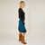 MIDNIGHT STROLL SKIRT Cotton Stonewash Patchwork Short Skirt w/ Outter  Stitching  Detail & Pockets