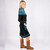 MIDNIGHT STROLL SKIRT Cotton Stonewash Patchwork Short Skirt w/ Outter  Stitching  Detail & Pockets