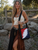 Cotton Sqaure Shoulder Bag  Zip Inside Pocket w/ Grateful Dead Bolt Patch  & Embroidery