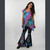 BE-IN TOP Cotton Spandex Cap T-Angle Cap Sleeve Flowy Top Tie Dye