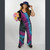 BE-IN OVERALLS Cotton Wide Leg Tie Dye Overalls w/ Elastic Straps