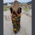 BE-IN OVERALLS Cotton Wide Leg Tie Dye Overalls w/ Elastic Straps