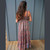 FLORENCE MAXI DRESS Sari Tiered Maxi Dress w/ Elastic Strap Back Smocking, Ribbon Trim & Pockets - Assorted