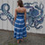 OCEANSIDE SKIRT/DRESS Crepe Rayon Tie Dye Tiered Maxi Skirt Drawstring  Elastic Waist