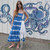 OCEANSIDE SKIRT/DRESS Crepe Rayon Tie Dye Tiered Maxi Skirt Drawstring  Elastic Waist