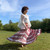 OCEANSIDE SKIRT/DRESS Crepe Rayon Tie Dye Tiered Maxi Skirt Drawstring Elastic Waist
