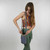Cotton Water Bottle Holder w/ Outside Zipper Pocket & Adjustable Straps