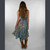 APRIL MAY SHORT DRESS Cotton Floral Print Overdye Patchwork Sweetheart Neckline Halter Short Dress w/ Scalloped Hem Line & Outside Pockets