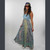 APRIL MAY MAXI DRESS Cotton Floral Print Overdye Patchwork Maxi Dress w/ Cotton Spandex Bust w/ Adjustable Spaghetti Straps, Back Elast Bobbing & Pockets