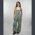 APRIL MAY OVERALLS Cotton Floral Print Overdye Patchwork  5 Pocket Wide Leg Overalls w/ Adjustable Straps