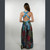 ENCHANTED JUMPSUIT Rayon Sari Patchwork Halter Wide Leg  Jumpsuit w/ Back Bobbing Waist & Side Zip