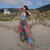 ENCHANTED JUMPSUIT Rayon Sari Patchwork Halter Wide Leg  Jumpsuit w/ Back Bobbing Waist & Side Zip