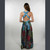 ENCHANTED JUMPSUIT Rayon Sari Patchwork Halter Wide Leg Jumpsuit w/ Back Bobbing Waist & Side Zip