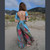 ENCHANTED JUMPSUIT Rayon Sari Patchwork Halter Wide Leg Jumpsuit w/ Back Bobbing Waist & Side Zip
