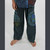 SHROOMSCAPE PANTS Cotton Stonewash Elastic Drawstring Waist Mushroom Print Patchwork 7 Pocket Men's Pants Solid w/ Patchwork Detail & Piping