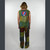 RIFKIN VEST Cotton Stripied Stonewash Patchwork Button Up Vest w/ Grateful Dead Steal Your Face Back Embroidery