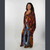 DONNA JEAN DUSTER Viscose Tie Dye Angle Cut Wide Sleeve 3 Button Long Duster w/ Tonal Spaced Out Bolt Embroidery w/ Pockets