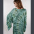 DONNA JEAN DUSTER Viscose Tie Dye Angle Cut Wide Sleeve 3 Button Long Duster w/ Tonal Spaced Out Bolt Embroidery w/ Pockets