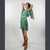 DONNA JEAN DRESS Viscose Tie Dye Angle Cut Wide Sleeve Wrap Mini Dress w/ Tonal Spaced Out Bolt Embroidery