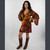 DONNA JEAN DRESS Viscose Tie Dye Angle Cut Wide Sleeve Wrap Mini Dress w/ Tonal Spaced Out Bolt Embroidery