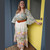 DAYDREAMER MAXI SKIRT Cotton Print Multi Tiered MAXI SKIRT w/ Frayed Hems & Elastic